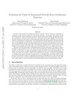 Evaluating the Utility of Anonymized Network Traces for Intrusion
  Detection