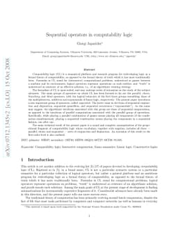 Sequential operators in computability logic