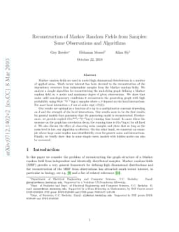Reconstruction of Markov Random Fields from Samples: Some Easy
  Observations and Algorithms