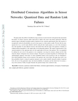 Distributed Consensus Algorithms in Sensor Networks: Quantized Data and
  Random Link Failures
