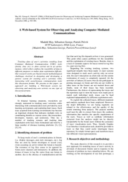 A Web-based System for Observing and Analyzing Computer Mediated
  Communications