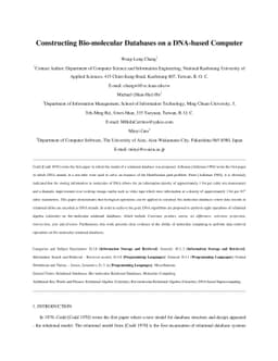 Constructing Bio-molecular Databases on a DNA-based Computer