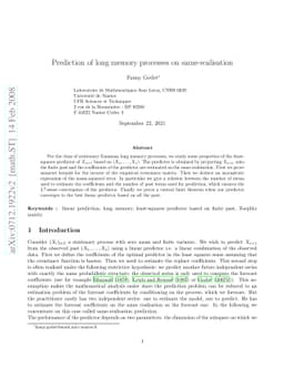 Prediction of long memory processes on same-realisation