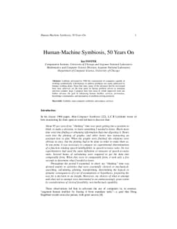 Human-Machine Symbiosis, 50 Years On