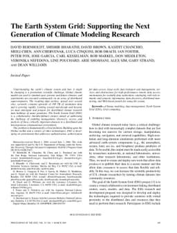 The Earth System Grid: Supporting the Next Generation of Climate
  Modeling Research