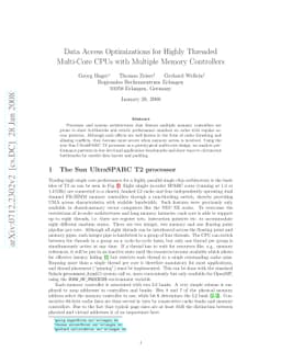 Data access optimizations for highly threaded multi-core CPUs with
  multiple memory controllers