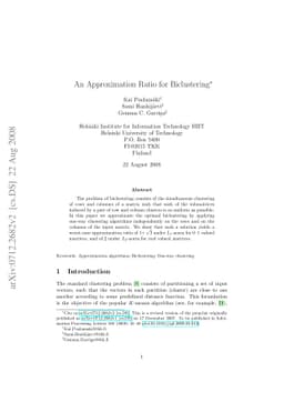 An Approximation Ratio for Biclustering