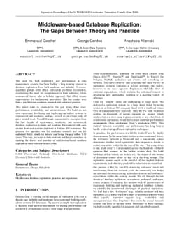 Middleware-based Database Replication: The Gaps between Theory and
  Practice