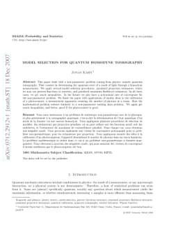 Model selection for quantum homodyne tomography