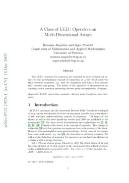 A Class of LULU Operators on Multi-Dimensional Arrays