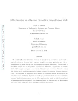 Gibbs Sampling for a Bayesian Hierarchical General Linear Model