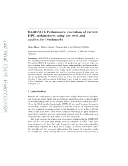 RZBENCH: Performance evaluation of current HPC architectures using
  low-level and application benchmarks