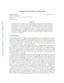 Graph kernels between point clouds