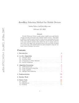 AccelKey Selection Method for Mobile Devices