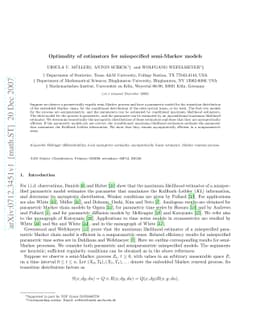 Optimality of estimators for misspecified semi-Markov models