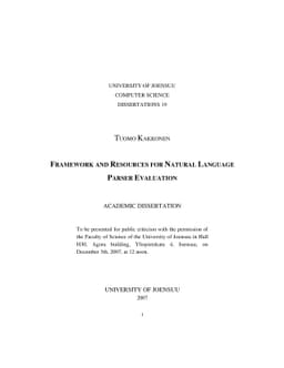 Framework and Resources for Natural Language Parser Evaluation