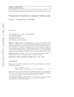 Nonparametric estimation for a stochastic volatility model