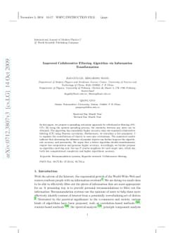 Improved Collaborative Filtering Algorithm via Information
  Transformation