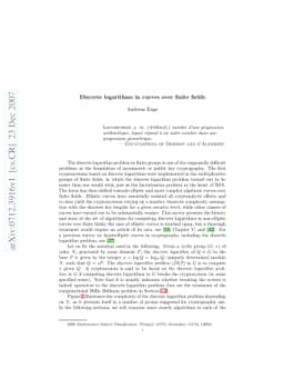 Discrete logarithms in curves over finite fields