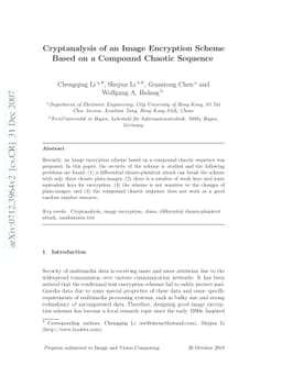 Cryptanalysis of an Image Encryption Scheme Based on a Compound Chaotic
  Sequence