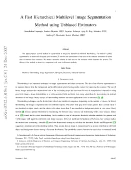 A Fast Hierarchical Multilevel Image Segmentation Method using Unbiased
  Estimators