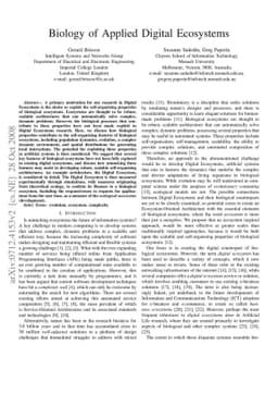 Biology of Applied Digital Ecosystems