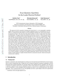 Exact Quantum Algorithms for the Leader Election Problem