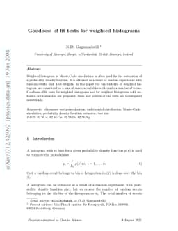 Goodness of fit tests for weighted histograms