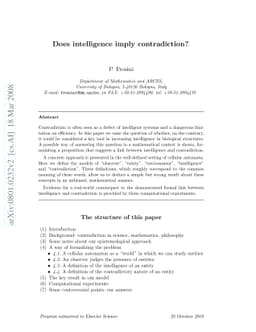 Does intelligence imply contradiction?