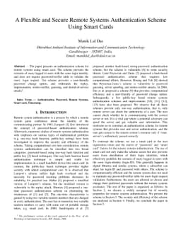 A Flexible and Secure Remote Systems Authentication Scheme Using Smart
  Cards