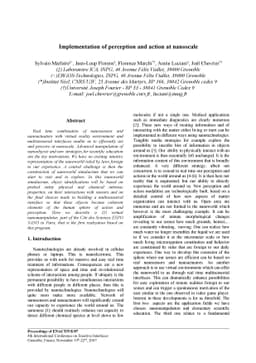 Implementation of perception and action at nanoscale