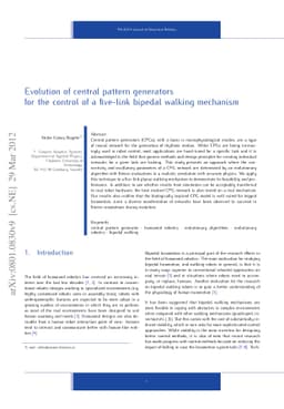 Evolution of central pattern generators for the control of a five-link
  bipedal walking mechanism