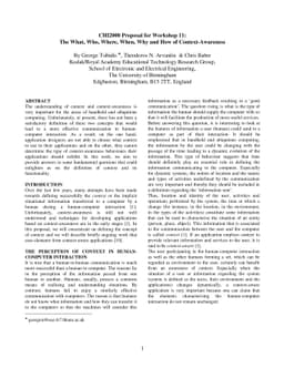 The What, Who, Where, When, Why and How of Context-Awareness
