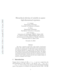 Hierarchical selection of variables in sparse high-dimensional
  regression