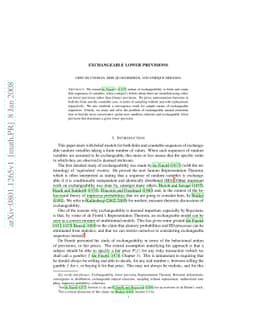 Exchangeable lower previsions