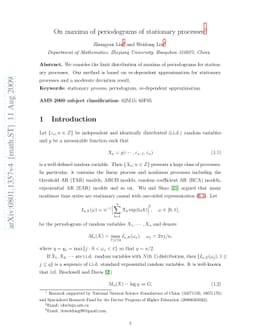 On maxima of periodograms of stationary processes