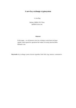 A new key exchange cryptosystem