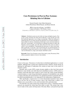 Core Persistence in Peer-to-Peer Systems: Relating Size to Lifetime