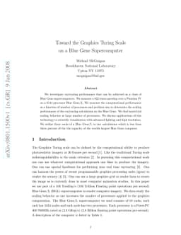 Toward the Graphics Turing Scale on a Blue Gene Supercomputer