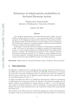 Estimation of ordinal pattern probabilities in fractional Brownian
  motion