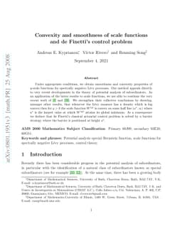 Convexity and smoothness of scale functions and de Finetti's control
  problem