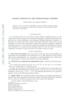 Online variants of the cross-entropy method