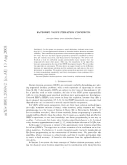 Factored Value Iteration Converges