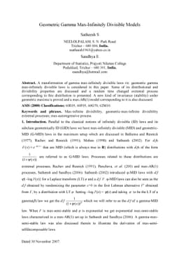 Geometric Gamma Max-Infinitely Divisible Models
