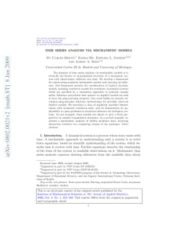 Time series analysis via mechanistic models