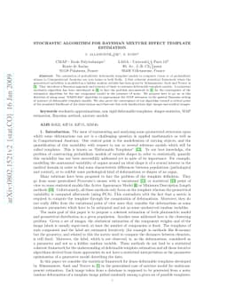 Stochastic Algorithm For Parameter Estimation For Dense Deformable
  Template Mixture Model