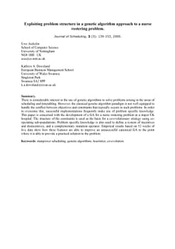 Exploiting problem structure in a genetic algorithm approach to a nurse
  rostering problem