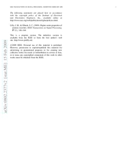 Higher-Order Properties of Analytic Wavelets