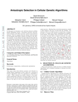 Anisotropic selection in cellular genetic algorithms
