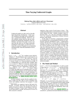 Time Varying Undirected Graphs